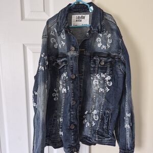 Evolution by Melody Kids' Dark Blue Denim Jacket with White Print